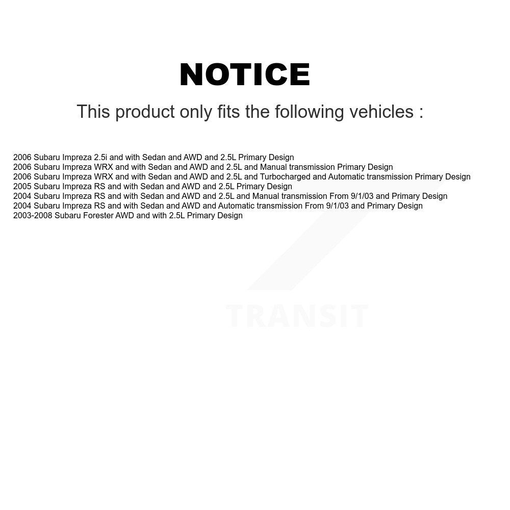 CV Axle Drive Shaft Complete Assembly Front Kit For Subaru Forester Impreza