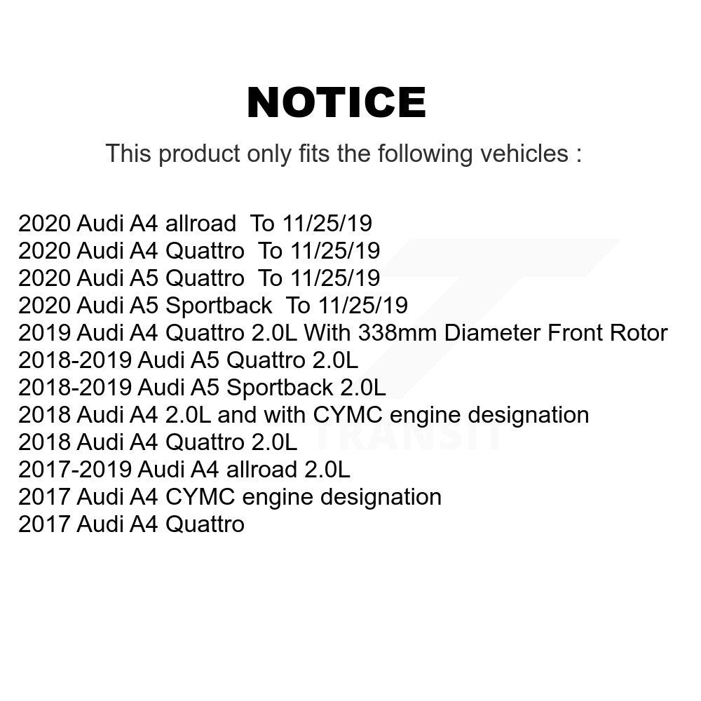 Ceramic Brake Pads & Wear Sensor Front Rear Kit For Audi A4 Quattro A5 Sportback