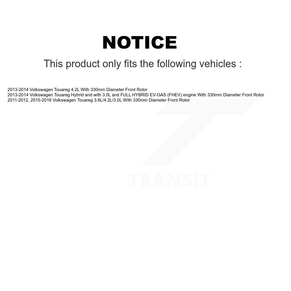 Ceramic Disc Brake Pads And Wear Sensor Pairs Front Kit For Volkswagen Touareg
