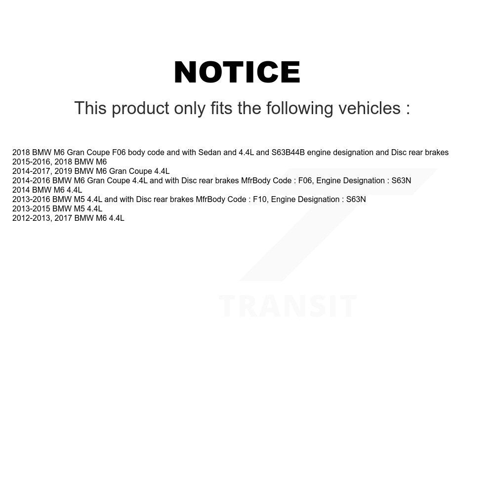 Ceramic Disc Brake Pads And Wear Sensors Rear Kit For BMW M5 M6 Gran Coupe