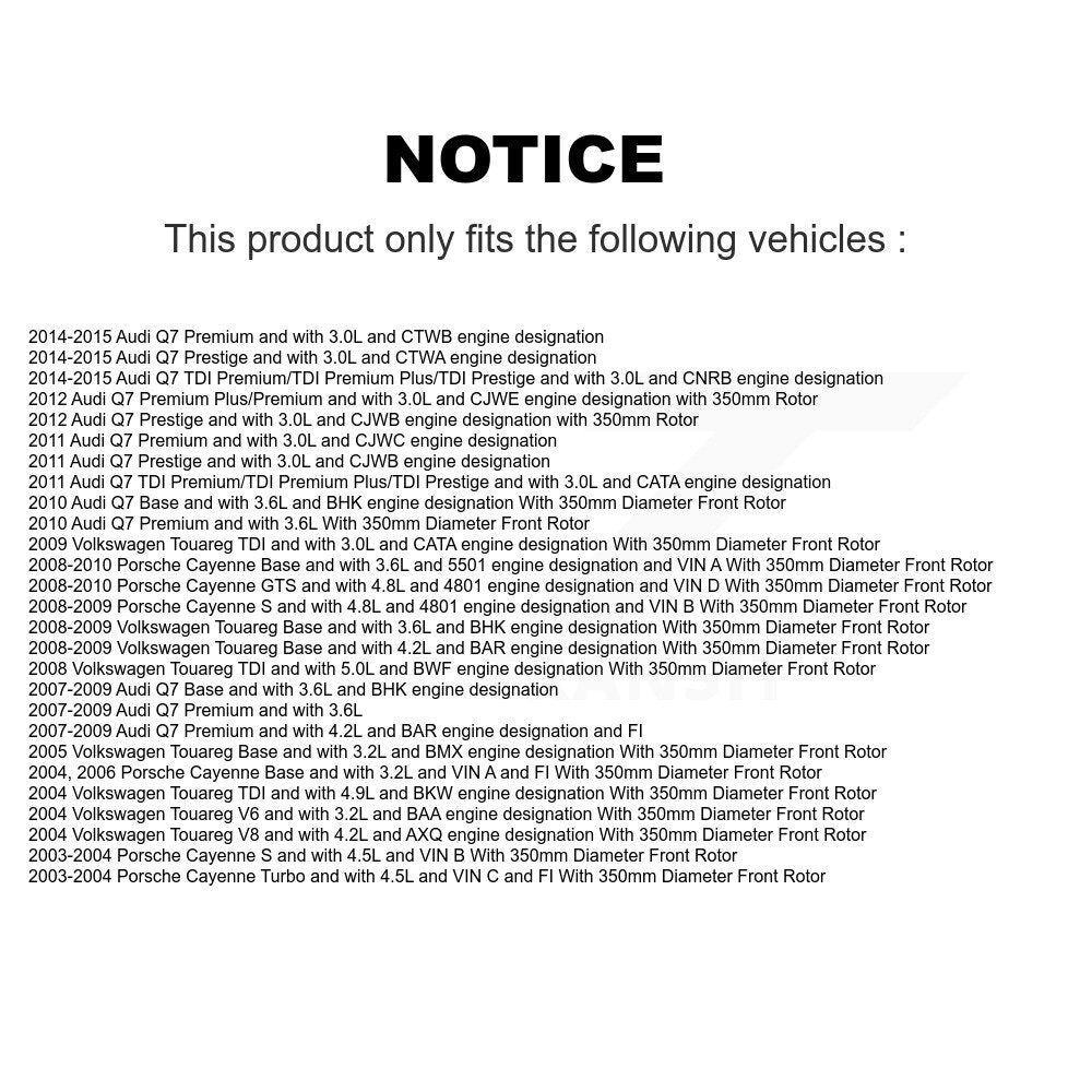 Ceramic Disc Brake Pads & Wear Sensor Front Rear Kit For Audi Q7 Porsche Cayenne