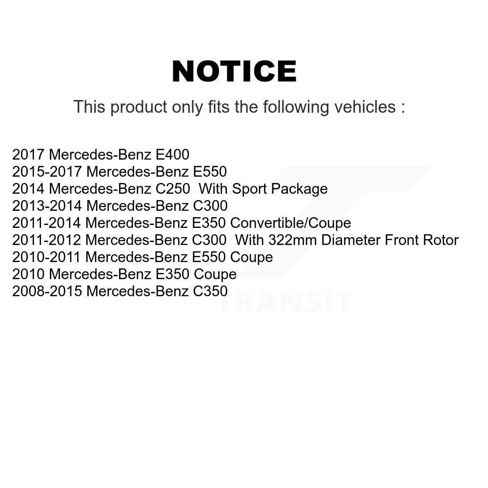 Ceramic Brake Pad Front Rear Kit For Mercedes-Benz C300 E350 C350 C250 E400 E550