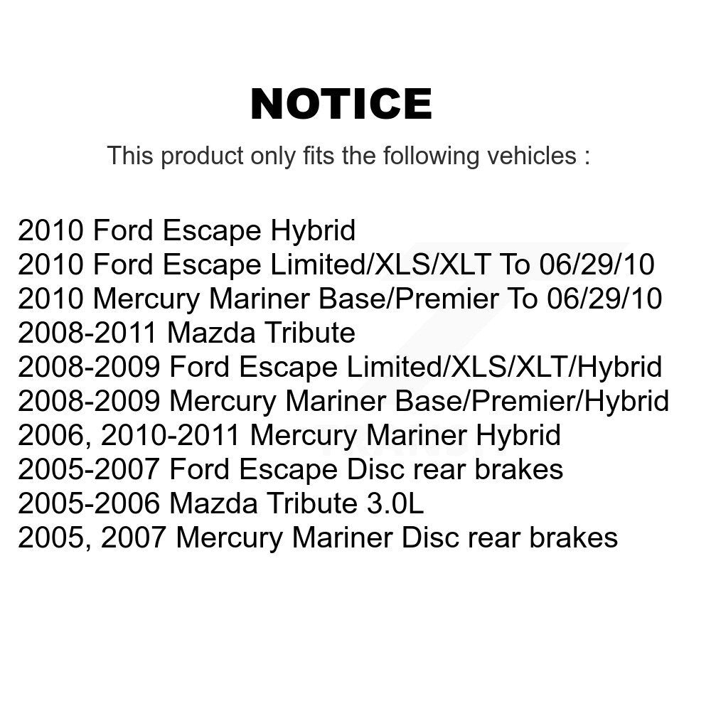 Ceramic Brake Pads Front Rear Kit For Ford Escape Mazda Tribute Mercury Mariner
