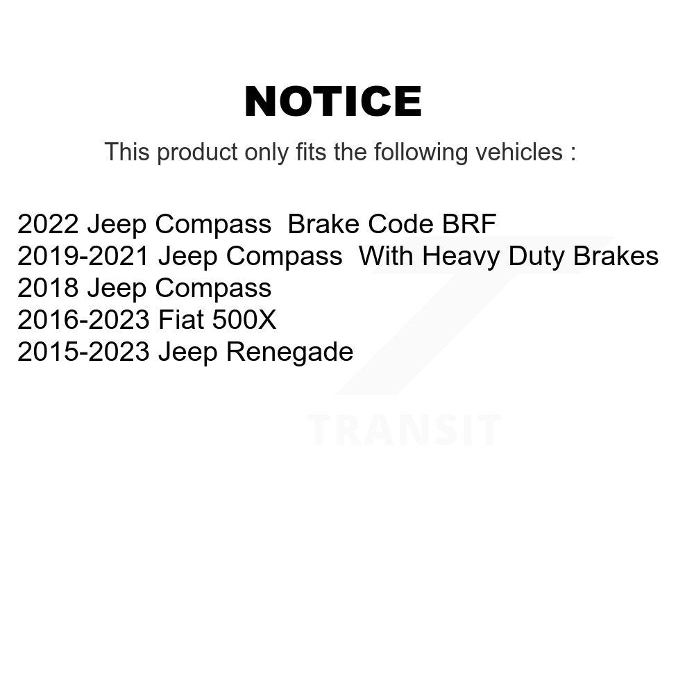 Drilled Slot Disc Brake Rotor Front Rear Kit For Jeep Compass Renegade Fiat 500X