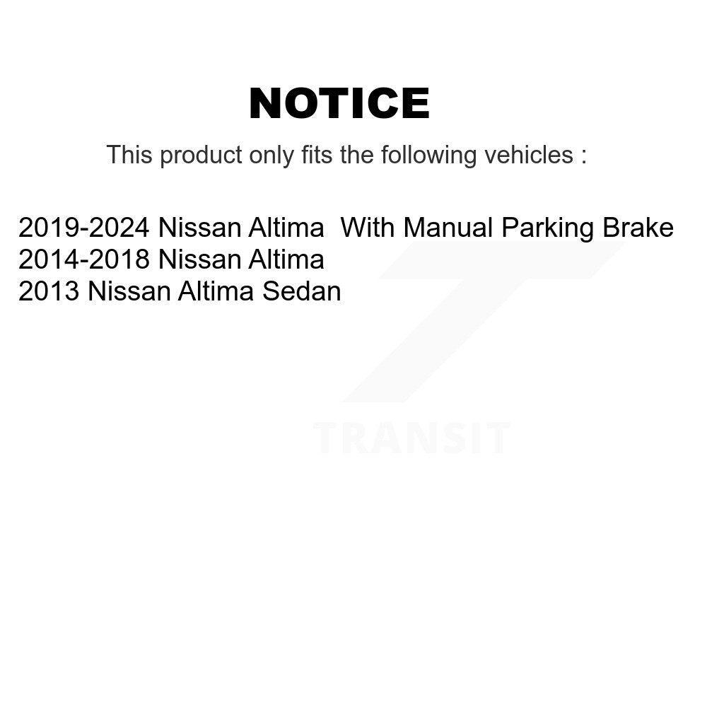 Coated Drilled Slotted Disc Brake Rotors Front Rear Kit For Nissan Altima