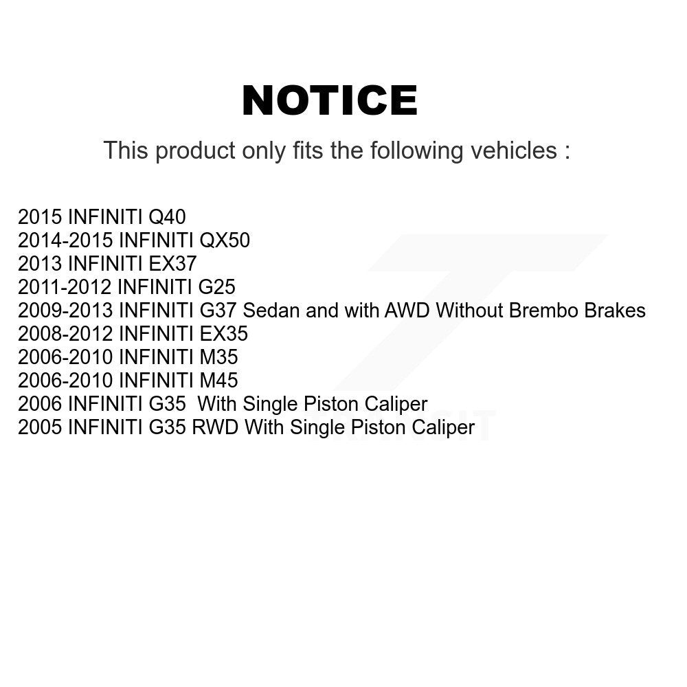 Semi-Metallic Ceramic Pad Drill Slot Brake Rotor Front Rear Kit For INFINITI G37