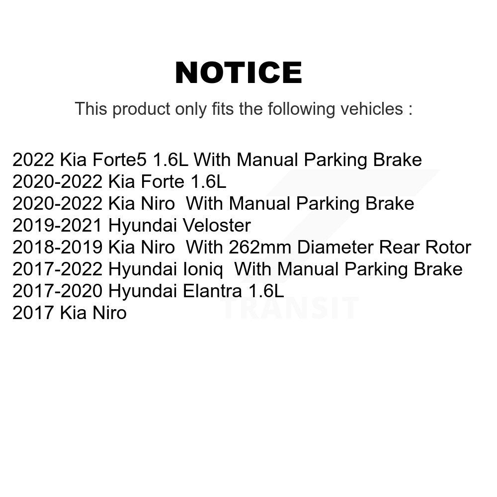 Drill Slot Brake Rotors Ceramic Pad Rear Kit For Hyundai Elantra Kia Forte Ioniq