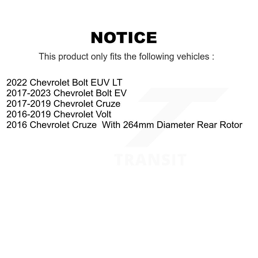 Drilled Slot Brake Rotors Ceramic Pad Front Rear Kit For Chevrolet Cruze Bolt EV
