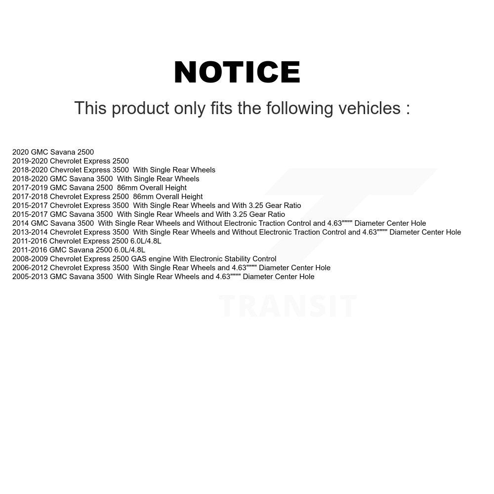 Drilled Slot Brake Rotor Ceramic Pad Rear Kit For GMC Chevrolet Savana 3500 2500