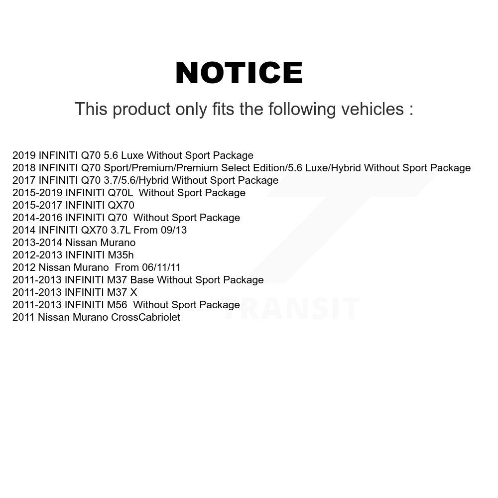 Drilled Slot Brake Rotor Semi-Metallic Pad Front Rear Kit For Nissan Murano QX70