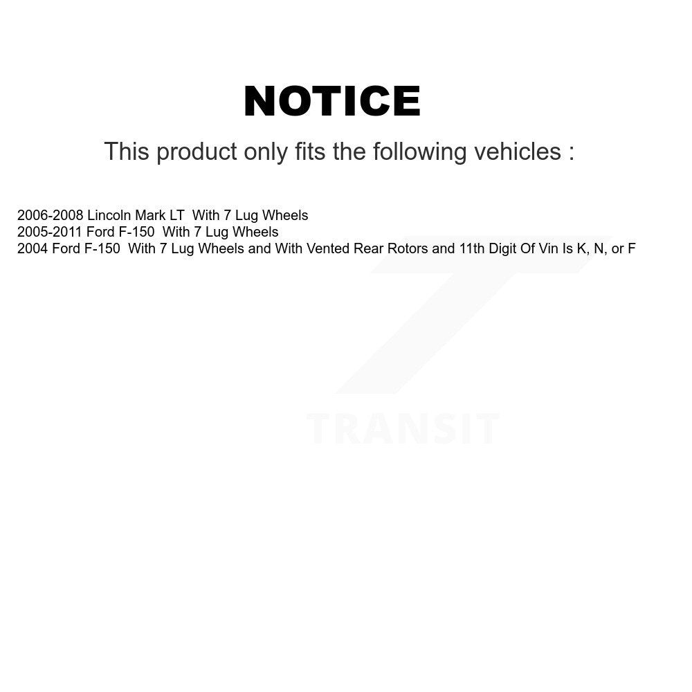 Drill Slot Brake Rotor Semi-Metallic Pad Rear Kit For Ford F-150 Lincoln Mark LT