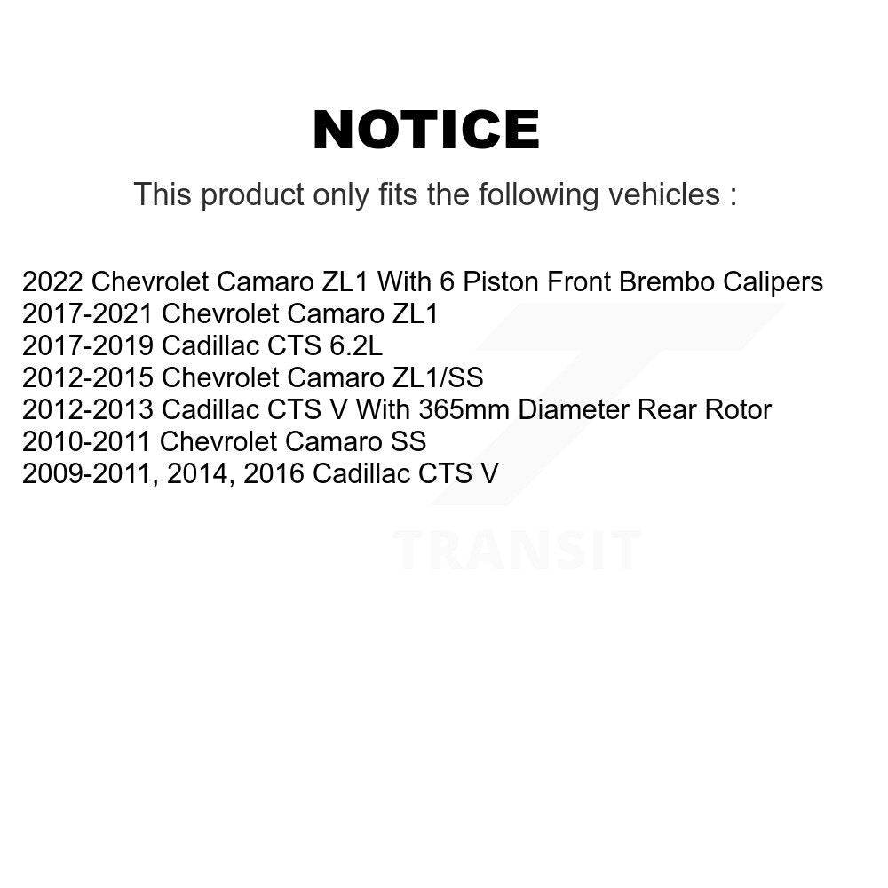 Drill Slot Brake Rotors Semi-Metallic Pad Rear Kit For Chevrolet Camaro Cadillac