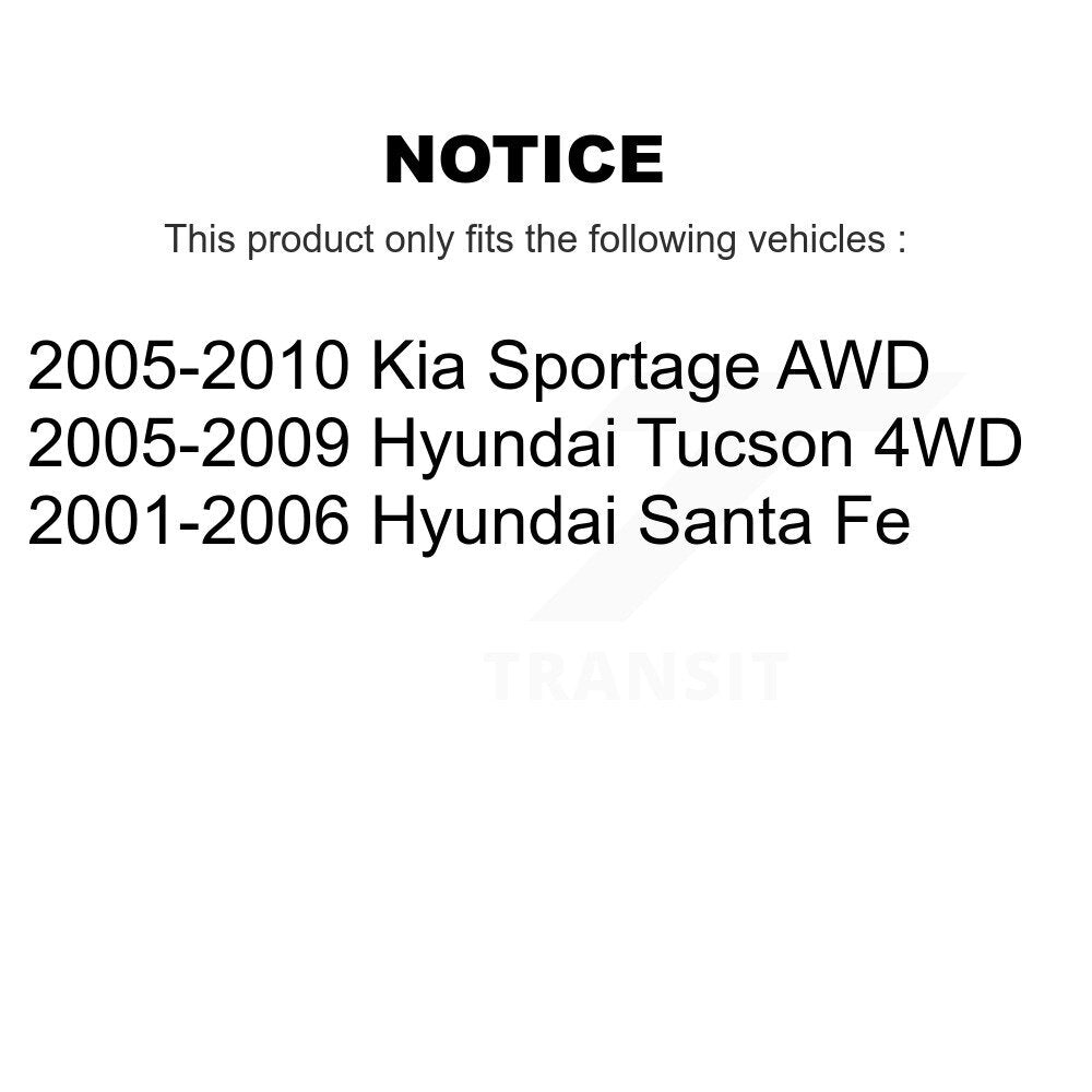 Drilled Slot Brake Rotor Semi-Metallic Pad Rear Kit For Hyundai Tucson Kia Santa