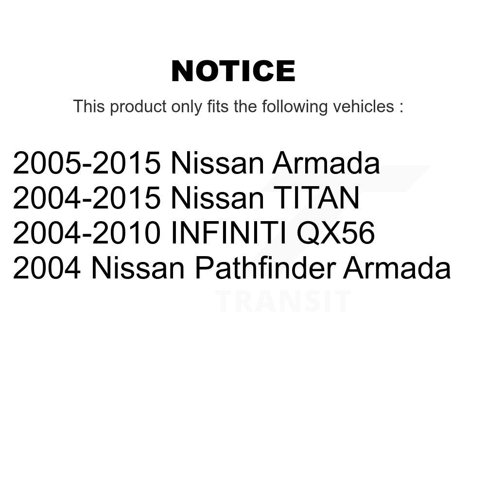 Drilled Slot Brake Rotor Semi-Metallic Pad Rear Kit For Nissan TITAN Armada QX56