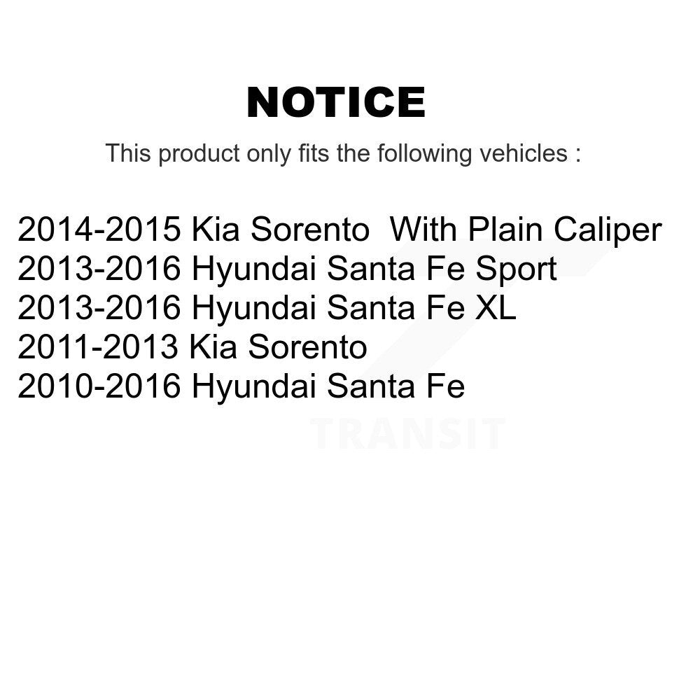 Drill Slot Brake Rotor Semi-Metallic Pad Rear Kit For Hyundai Santa Fe Sport Kia