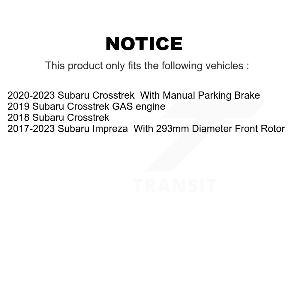 Drilled Slot Brake Rotor & Semi-Metallic Pad Front Rear Kit For Subaru Crosstrek