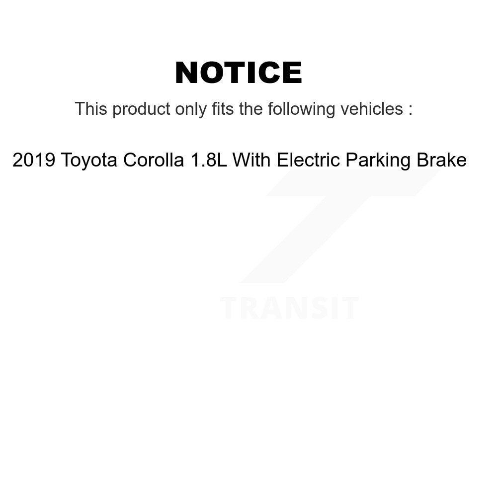 Drilled Slot Brake Rotor Semi-Metallic Pad Rear Kit For 2019 Toyota Corolla 1.8L