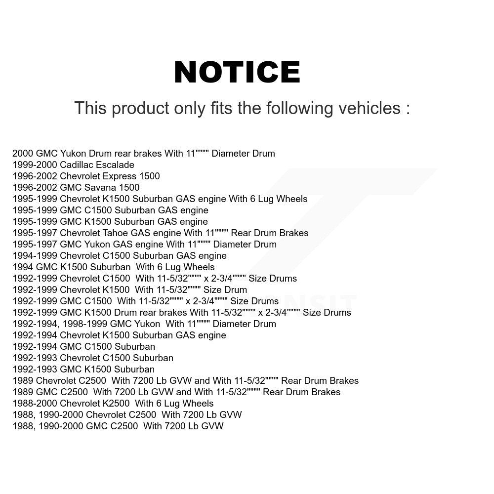Semi-Metallic Brake Pads Drum Shoes Front Rear Kit For Chevrolet GMC K1500 C1500