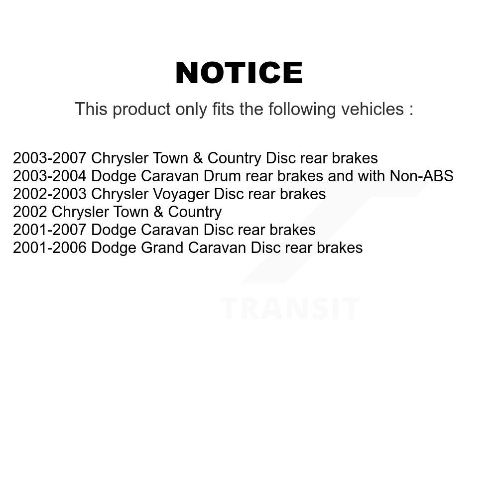 Semi-Metallic Brake Pads Drum Shoe Front Rear Kit For Dodge Caravan Grand Town &