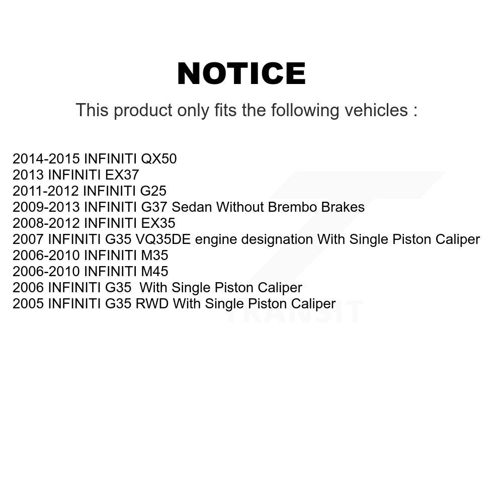 Semi-Metallic Brake Pads & Parking Shoe Front Rear Kit For INFINITI G37 G35 EX35