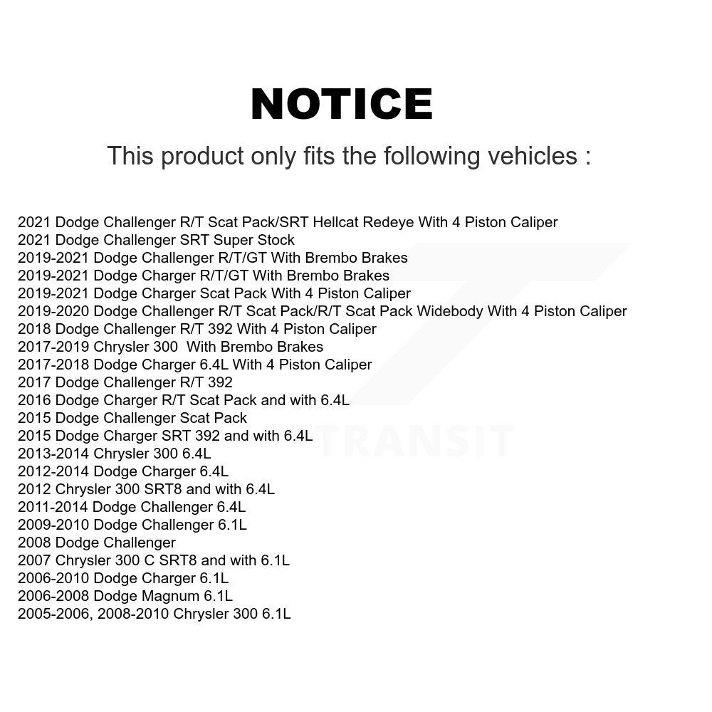 Semi-Metallic Brake Pads And Parking Shoes Front Rear Kit For Dodge Chrysler 300