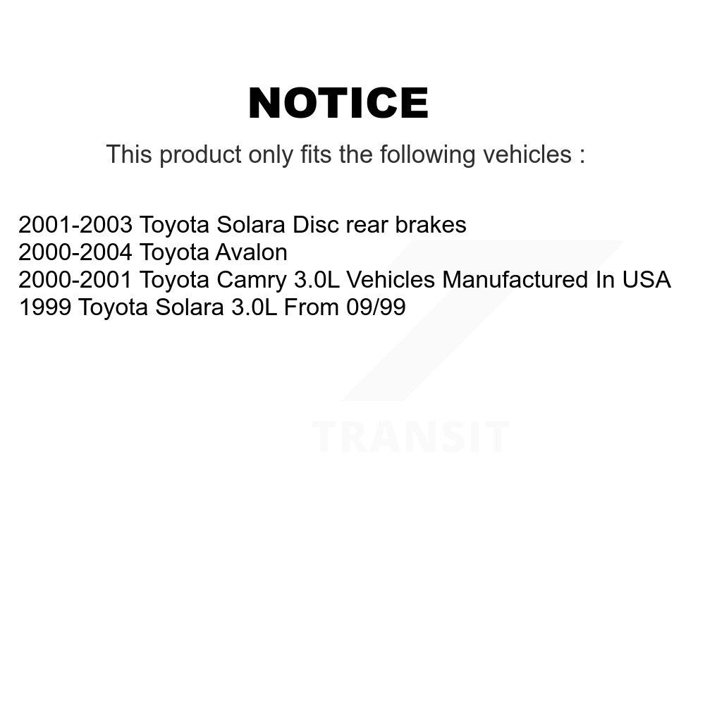 Semi-Metallic Brake Pads And Parking Shoe Front Rear Kit For Toyota Camry Solara