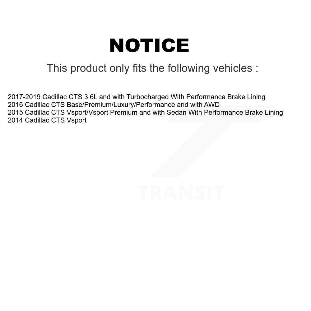 Semi-Metallic Brake Pads And Parking Shoes Front Rear Kit For Cadillac CTS