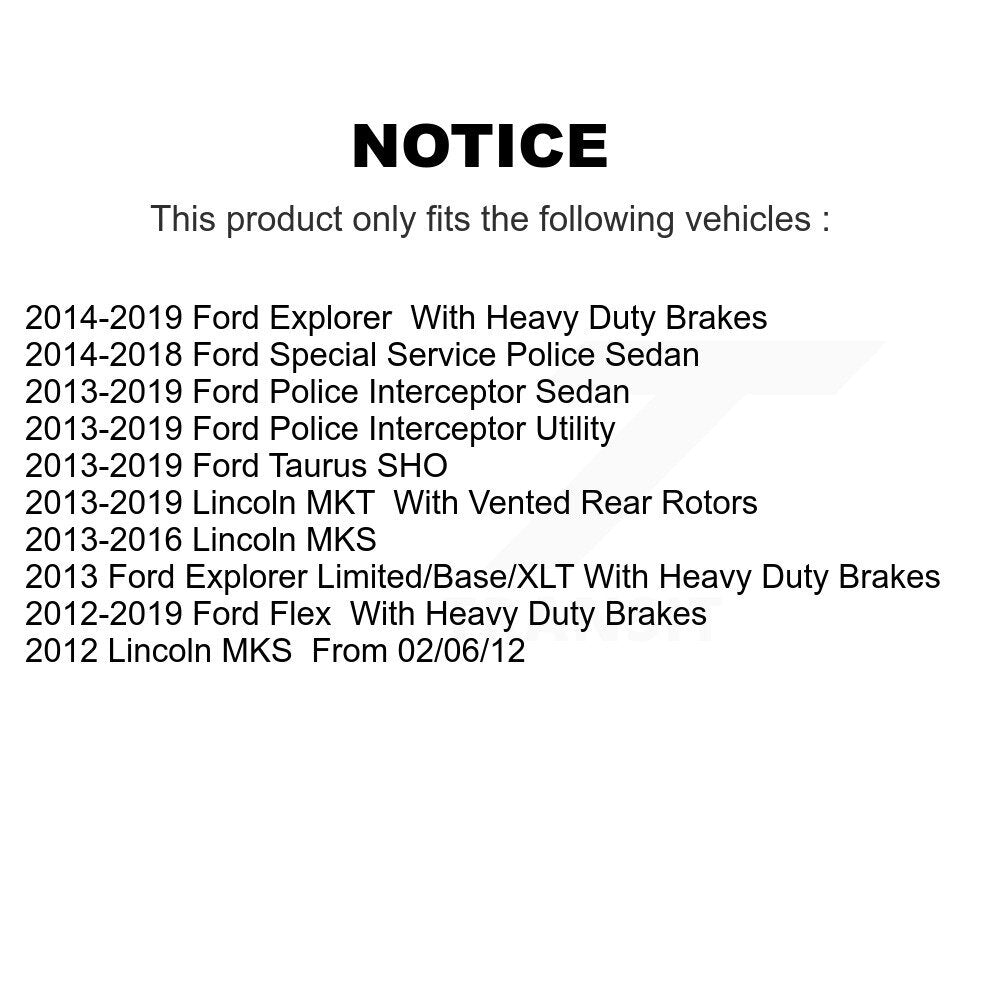 Coat Brake Rotor Front Pair For Ford Explorer Flex Taurus Police Interceptor MKT