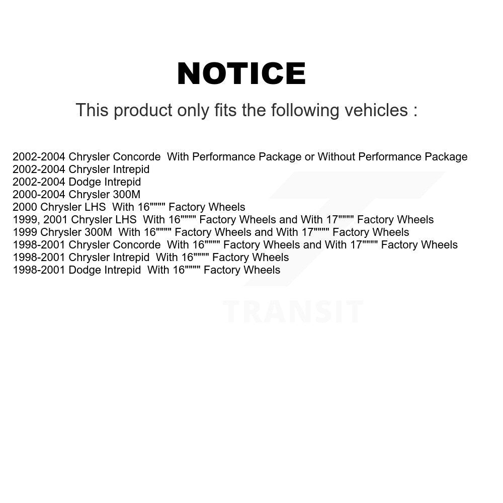 Coated Disc Brake Rotor Front Pair For Chrysler Intrepid Dodge 300M Concorde LHS