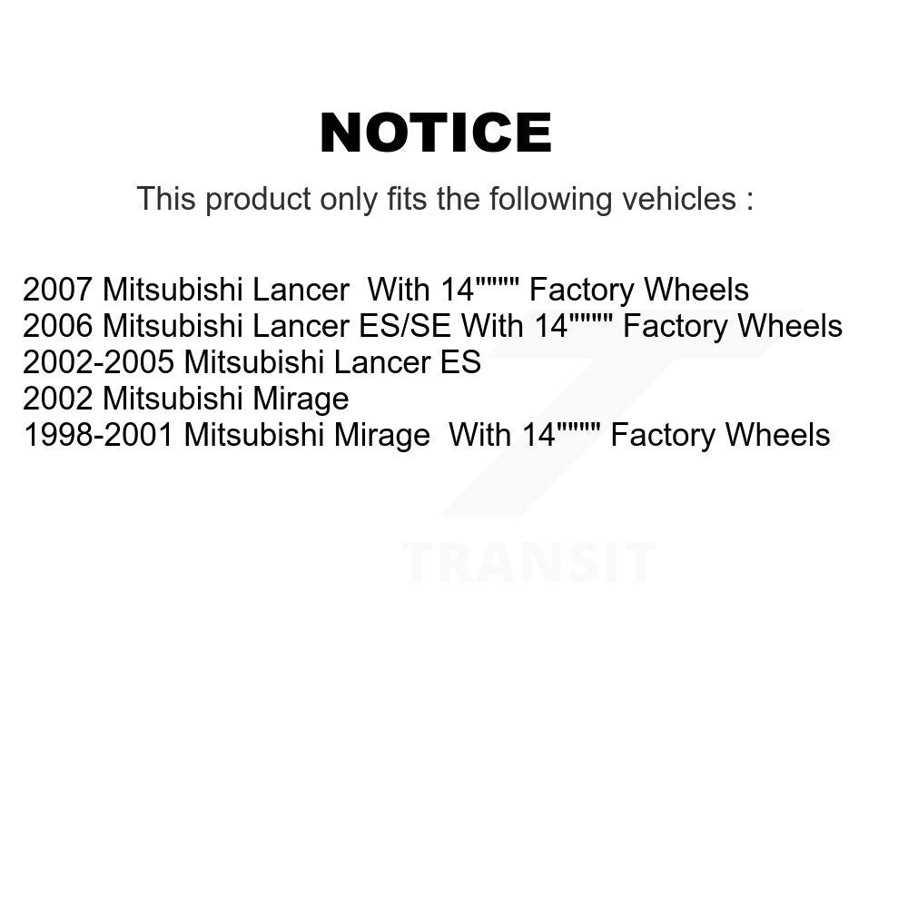 Coated Disc Brake Rotors Front Pair For Mitsubishi Lancer Mirage