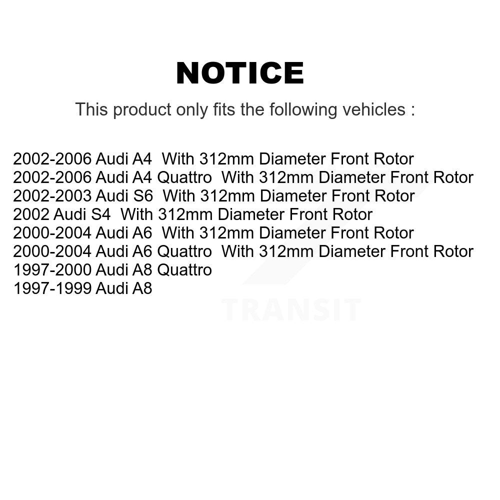 Coated Disc Brake Rotors Front Pair For Audi A4 Quattro A6 A8 S6 S4
