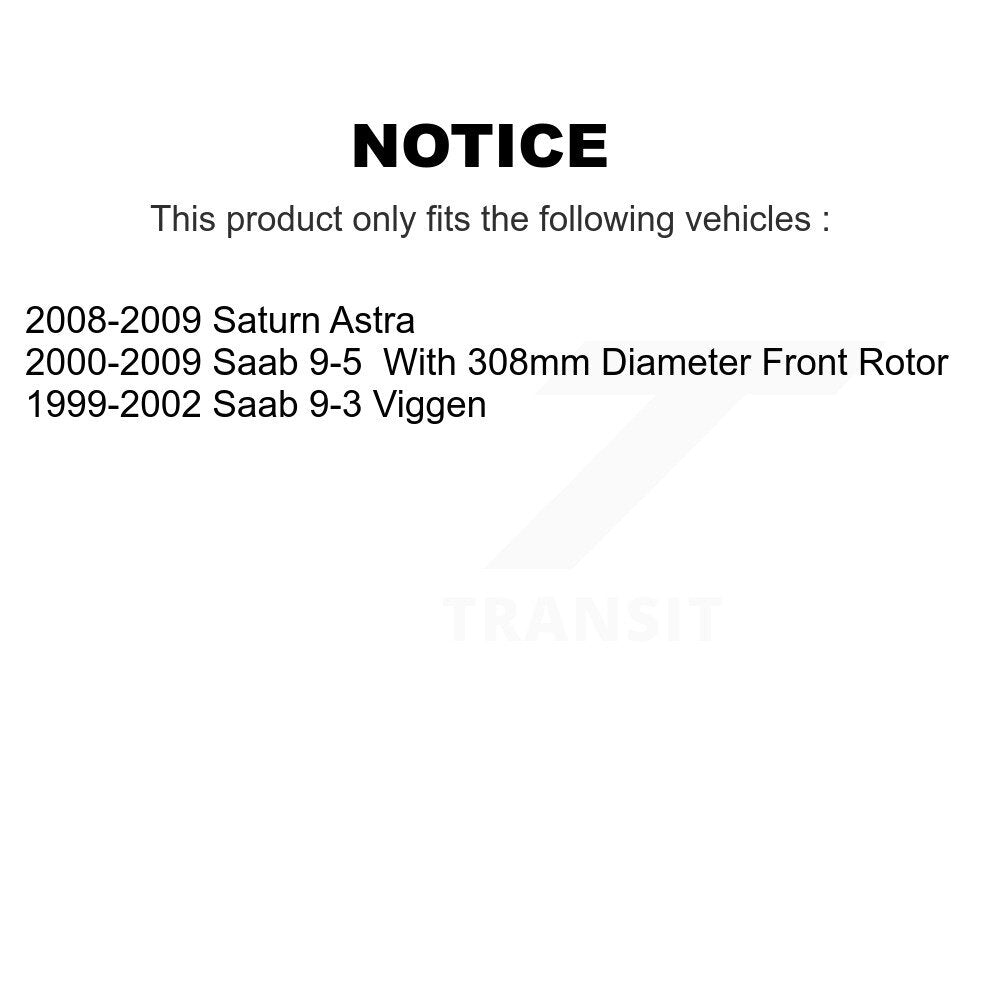 Coated Disc Brake Rotors Front Pair For Saturn Astra Saab 9-5 9-3