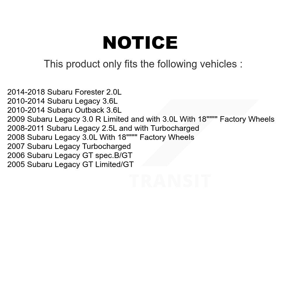 Coated Disc Brake Rotors Front Pair For Subaru Forester Outback Legacy