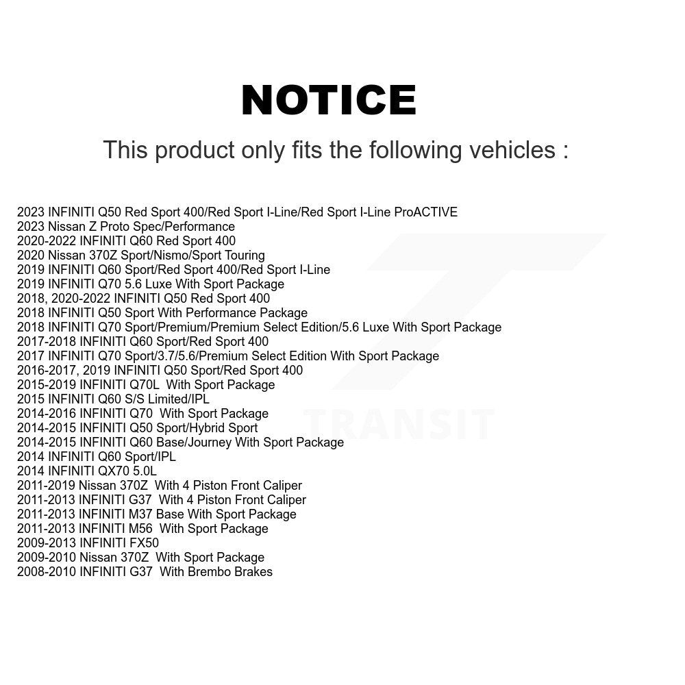 Coat Brake Rotor Front Pair For INFINITI Q50 G37 Nissan 370Z Q60 M37 FX50 Z QX70