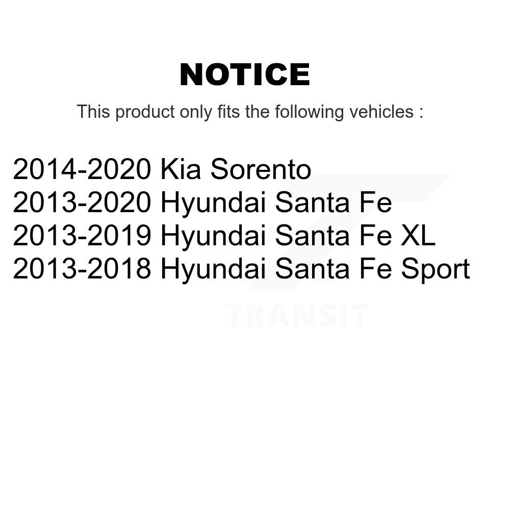Coated Disc Brake Rotors Front Pair For Hyundai Santa Fe Sport Kia Sorento XL