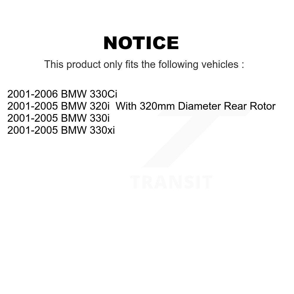 Coated Disc Brake Rotors Rear Pair For BMW 330Ci 320i 330i 330xi