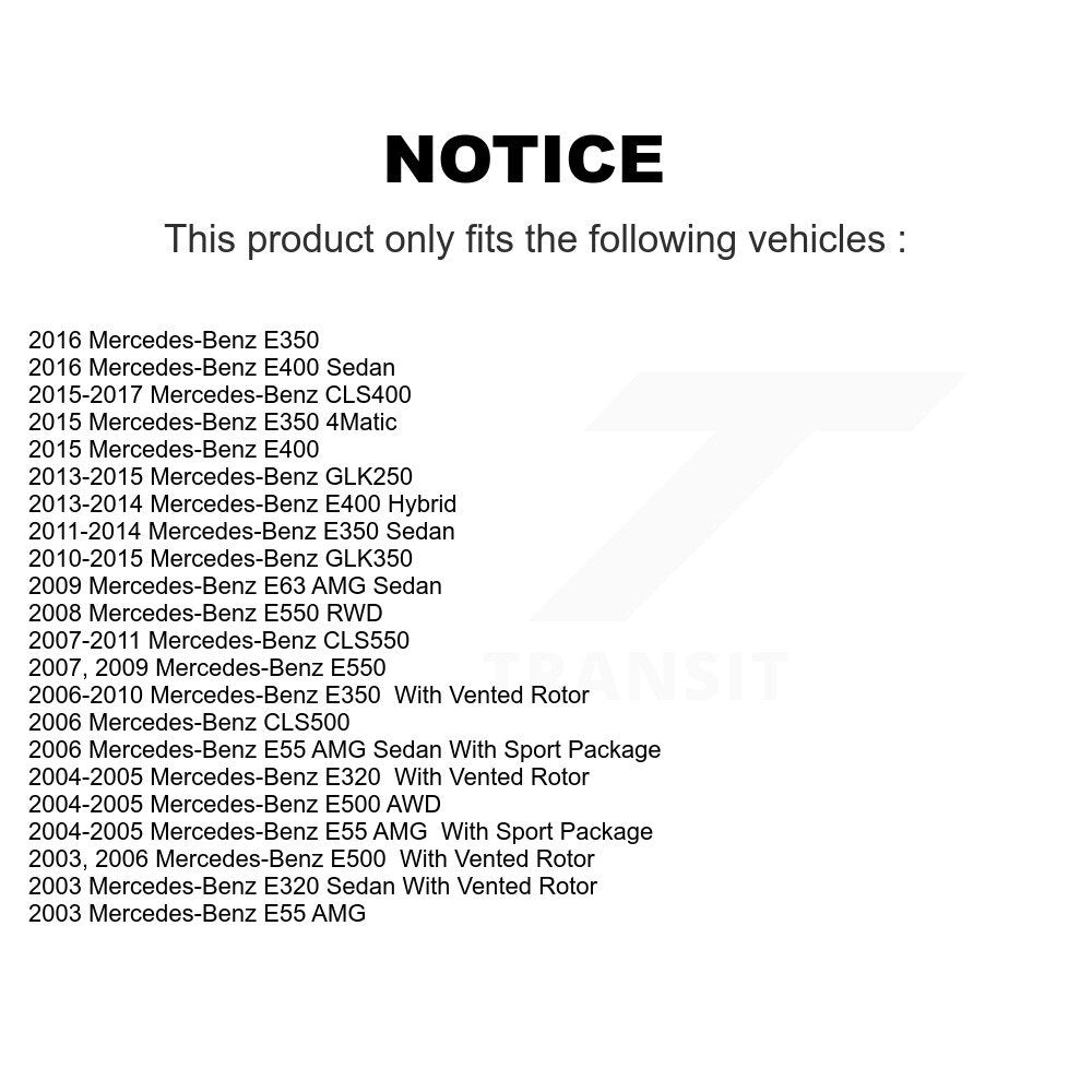 Coated Brake Rotor Rear Pair For Mercedes-Benz GLK350 E350 GLK250 E400 E320 E500