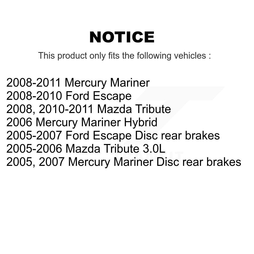 Coated Brake Rotors Front Rear Kit For Ford Escape Mazda Tribute Mercury Mariner