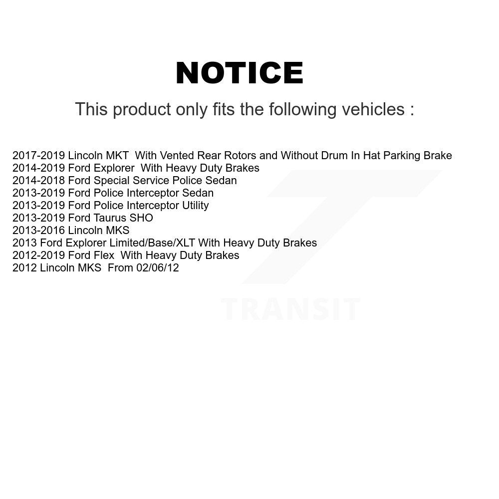 Coat Brake Rotor Front Rear Kit For Ford Explorer Flex Taurus Police Interceptor