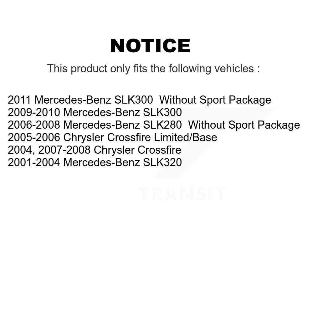 Coat Disc Brake Rotor Front Rear Kit For Chrysler Crossfire Mercedes-Benz SLK280