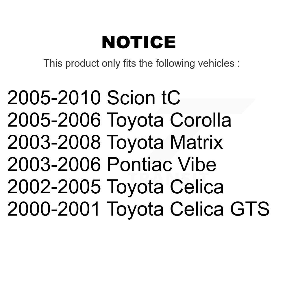 Coat Brake Rotor Front Rear Kit For Toyota Matrix Corolla Pontiac Vibe Celica tC