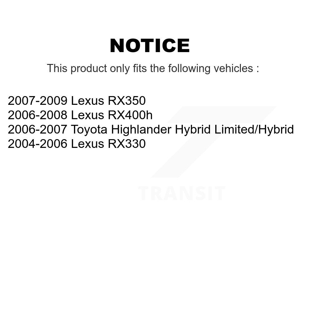 Coated Brake Rotor Front Rear Kit For Lexus RX350 RX330 Toyota Highlander RX400h