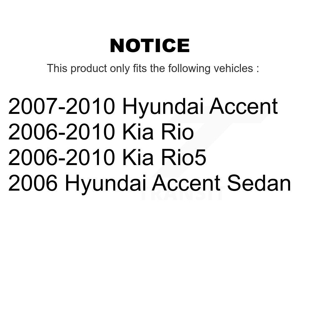 Coated Disc Brake Rotors Front Rear Kit For Hyundai Accent Kia Rio5 Rio