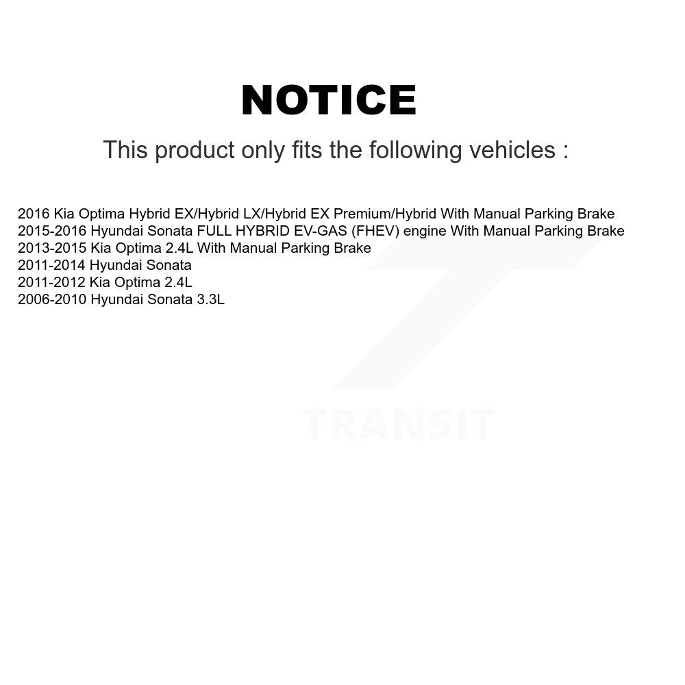 Coated Disc Brake Rotors Front Rear Kit For Hyundai Sonata Kia Optima