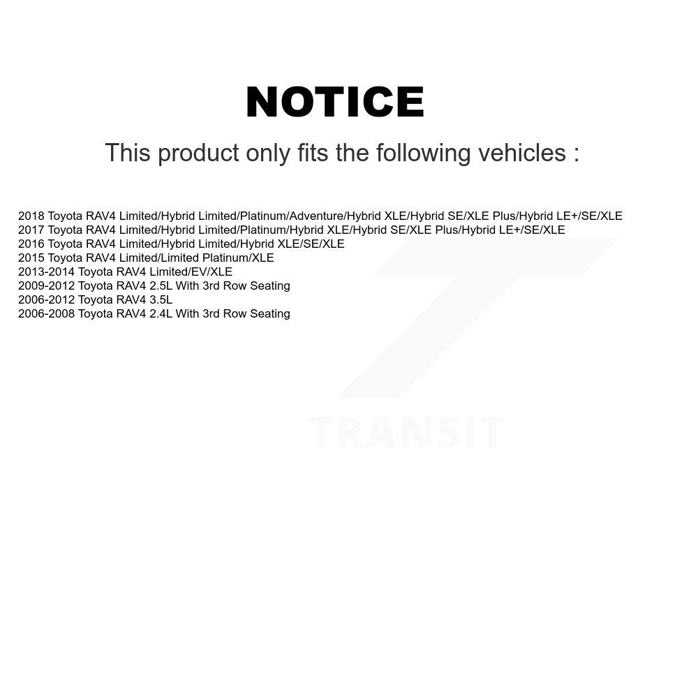 Coated Disc Brake Rotors Front Rear Kit For Toyota RAV4