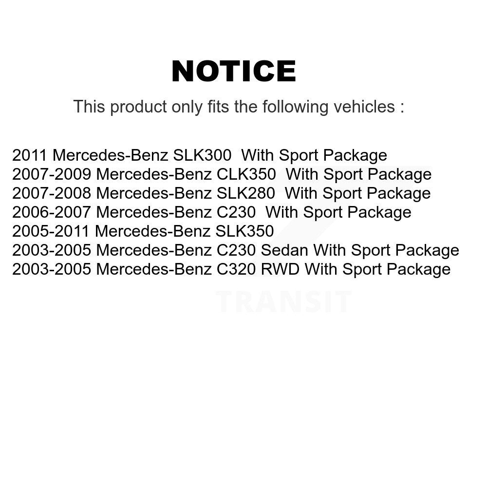 Coat Brake Rotor Front Rear Kit For Mercedes-Benz C230 SLK350 CLK350 C320 SLK280