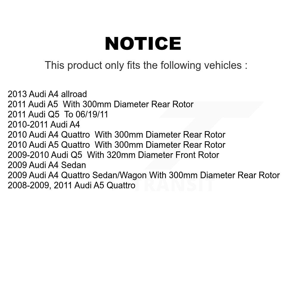 Coated Disc Brake Rotors Front Rear Kit For Audi Q5 A4 Quattro A5 allroad