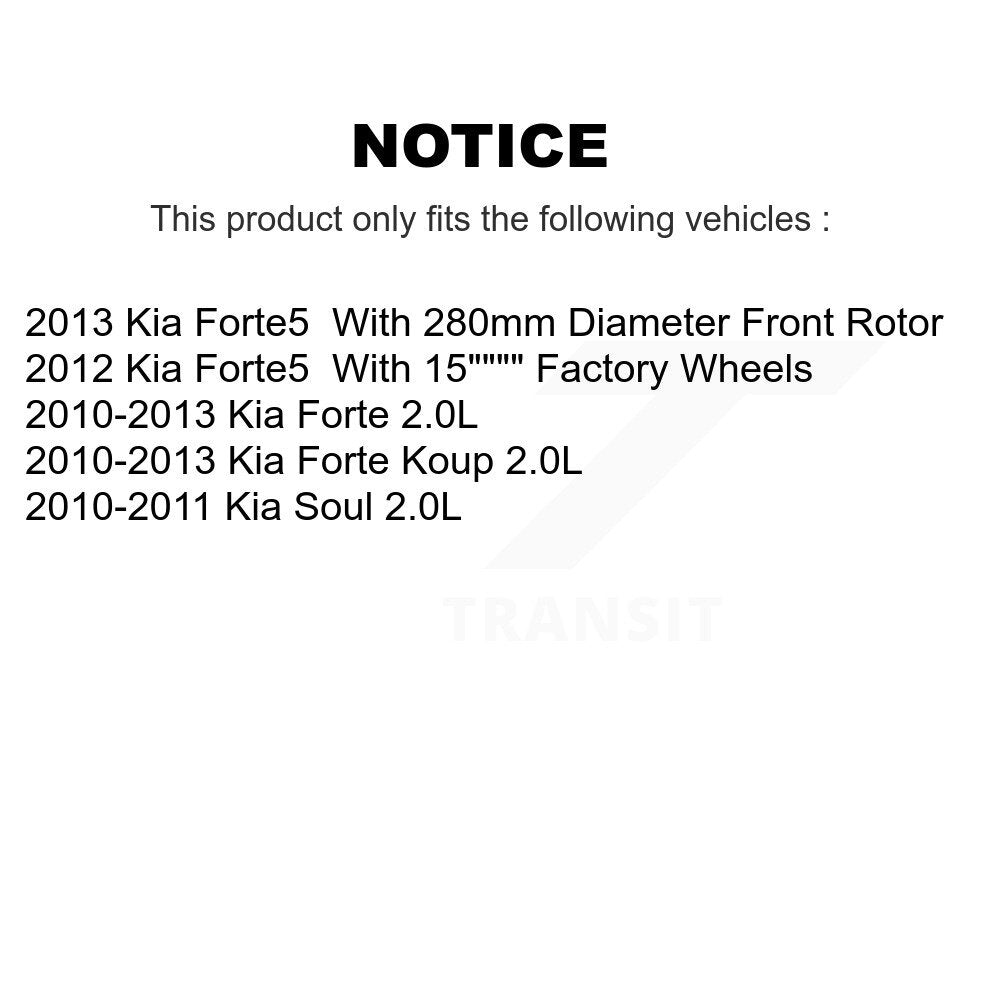 Coated Disc Brake Rotors Front Rear Kit For Kia Forte Soul Koup Forte5