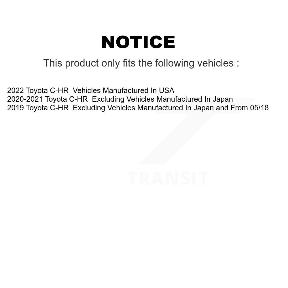 Coated Disc Brake Rotors Front Rear Kit For Toyota C-HR