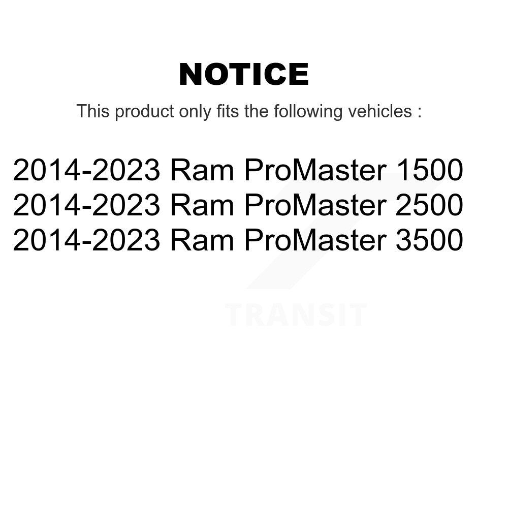 Coated Disc Brake Rotors Front Pair For 2014-2024 Ram ProMaster 2500 3500 1500
